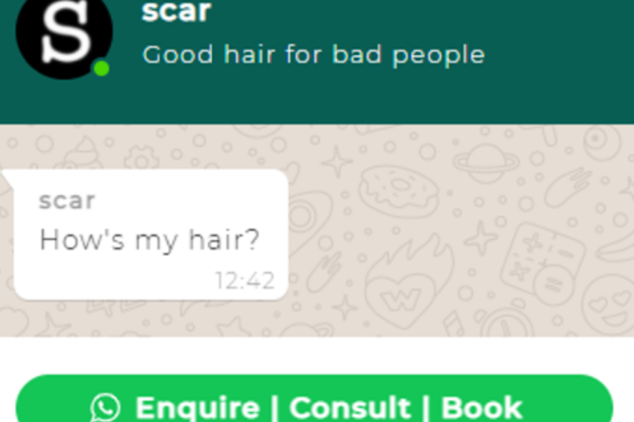 WhatsApp scar hair